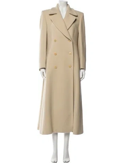 Pre-owned Giorgio Armani Virgin Wool Trench Coat In Neutral