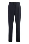 Giorgio Armani Tailored Virgin Wool Trousers In Blue