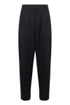 Giorgio Armani Tailored Virgin Wool Trousers In Blue