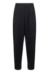 Giorgio Armani Tailored Virgin Wool Trousers In Blue