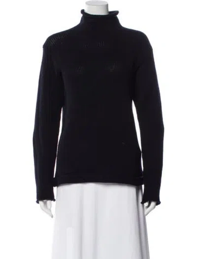 Pre-owned Giorgio Armani Virgin Wool Turtleneck Sweater In Black