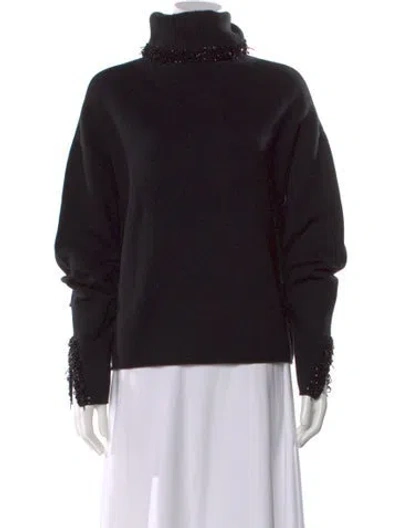 Pre-owned Giorgio Armani Virgin Wool Turtleneck Sweater In Black