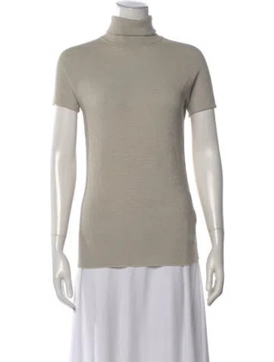 Pre-owned Giorgio Armani Virgin Wool Turtleneck Sweater In Neutral