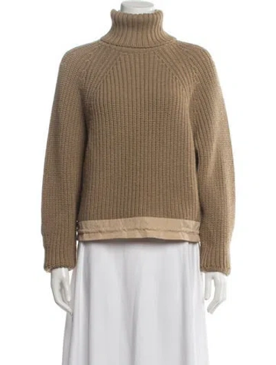 Pre-owned Giorgio Armani Virgin Wool Turtleneck Sweater In Neutral