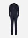 Giorgio Armani Single-breasted Wool Suit In Dark Navy