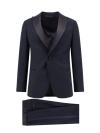 Giorgio Armani Single-breasted Wool Tuxedo Suit In Blue