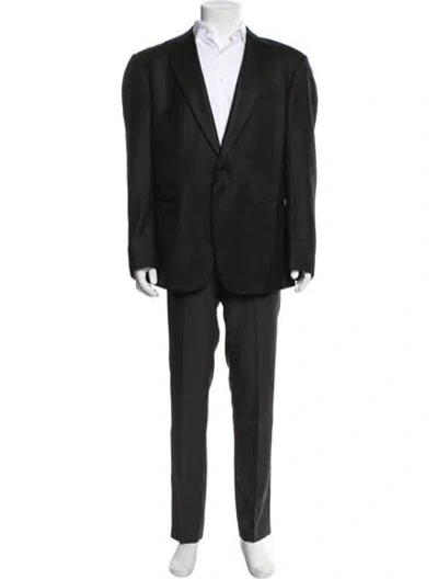 Pre-owned Giorgio Armani Virgin Wool Two-piece Blazer W/ Tags In Black