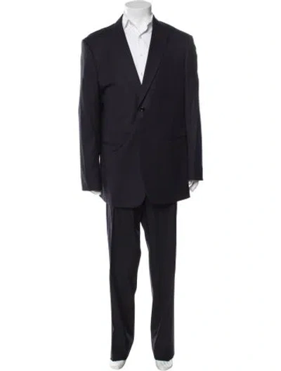 Pre-owned Giorgio Armani Virgin Wool Two-piece Suit In Black