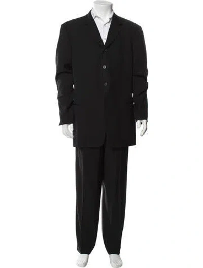 Pre-owned Giorgio Armani Virgin Wool Two-piece Suit In Black
