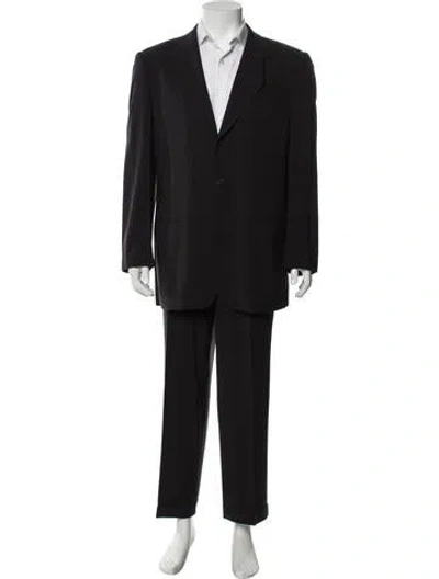 Pre-owned Giorgio Armani Virgin Wool Two-piece Suit In Black
