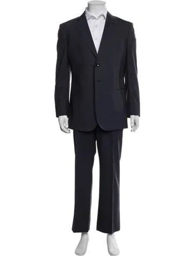 Pre-owned Giorgio Armani Virgin Wool Two-piece Suit In Blue