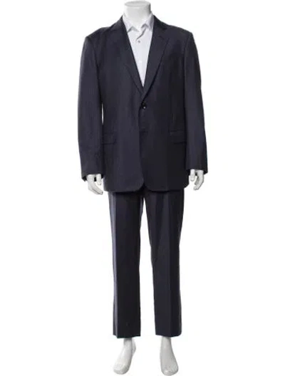 Pre-owned Giorgio Armani Virgin Wool Two-piece Suit In Blue