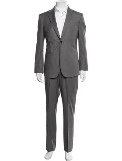 Pre-owned Giorgio Armani Virgin Wool Two-piece Suit In Grey
