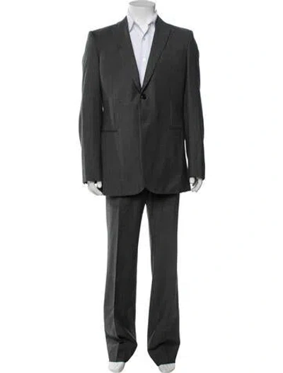 Pre-owned Giorgio Armani Virgin Wool Two-piece Suit Vest In Grey