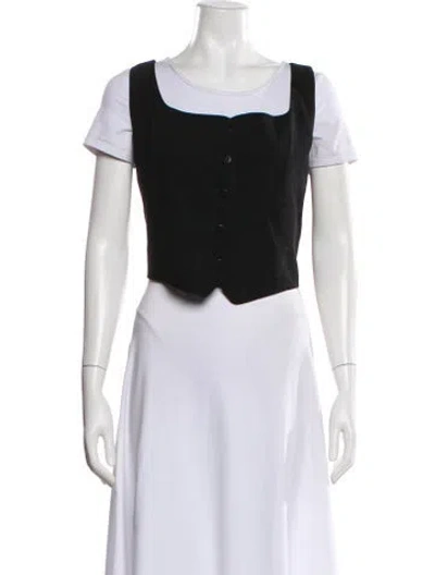 Pre-owned Giorgio Armani Virgin Wool Vest In Black