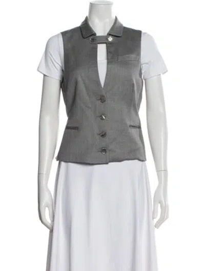 Pre-owned Giorgio Armani Virgin Wool Vest In Black