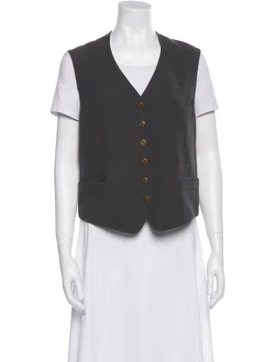 Pre-owned Giorgio Armani Virgin Wool Vest In Gray
