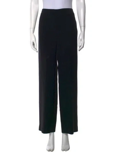 Pre-owned Giorgio Armani Virgin Wool Wide Leg Pants In Black