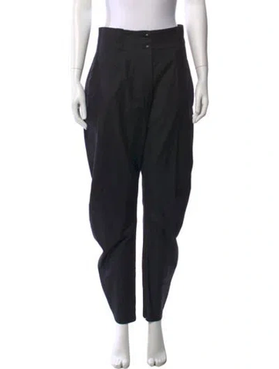 Pre-owned Giorgio Armani Virgin Wool Wide Leg Pants In Black