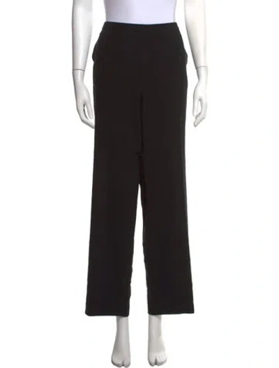 Pre-owned Giorgio Armani Virgin Wool Wide Leg Pants In Black