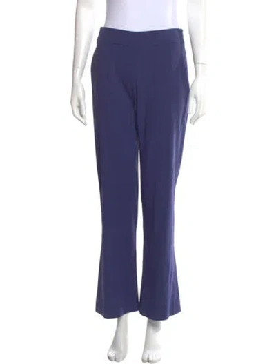 Pre-owned Giorgio Armani Virgin Wool Wide Leg Pants In Blue