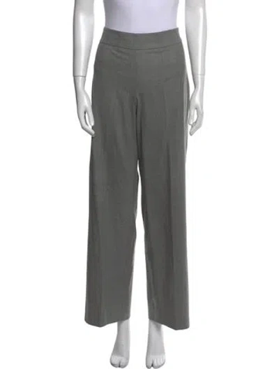 Pre-owned Giorgio Armani Virgin Wool Wide Leg Pants In Gray