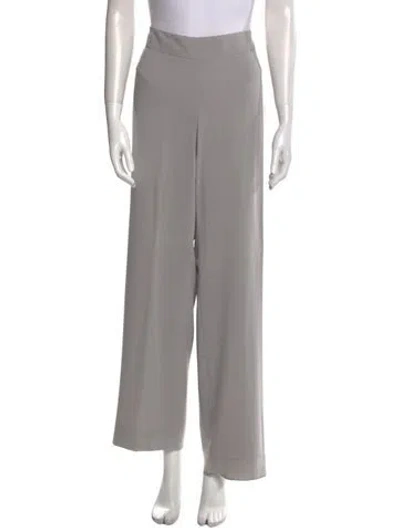 Pre-owned Giorgio Armani Virgin Wool Wide Leg Pants In Gray
