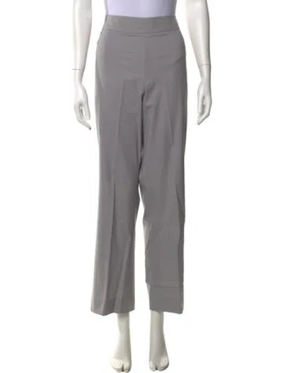 Pre-owned Giorgio Armani Virgin Wool Wide Leg Pants In Gray