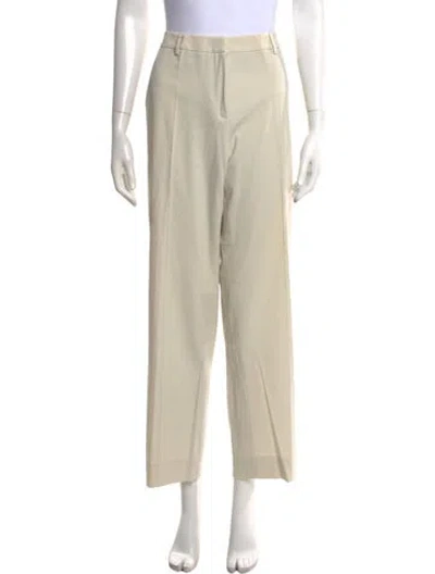 Pre-owned Giorgio Armani Virgin Wool Wide Leg Pants In Neutral