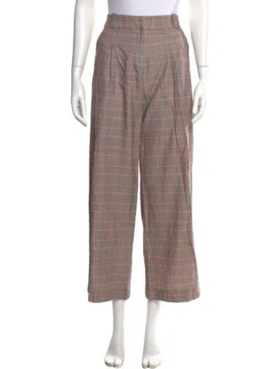 Pre-owned Giorgio Armani Virgin Wool Wide Leg Pants In Pink