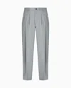 Giorgio Armani Viscose And Linen Canvas Single-darted Trousers