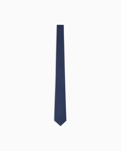 Giorgio Armani Viscose And Silk Tie In Blue