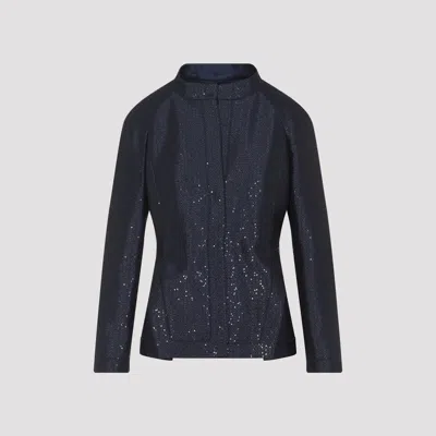 Giorgio Armani Viscose Blazer In Blue