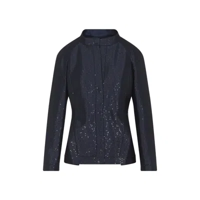 Giorgio Armani Viscose Blazer In Blue