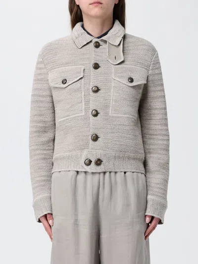 Giorgio Armani Viscose Blend Cardigan In Gray
