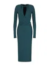 Giorgio Armani Official Store Asv Viscose-blend Midi Dress In Green
