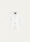 Giorgio Armani Viscose Cady Single-breasted Blazer In Ice