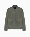 Giorgio Armani Viscose Canvas Blouson In Gray