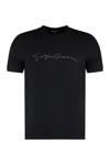 Giorgio Armani Men Signature Logo T-shirt In Black
