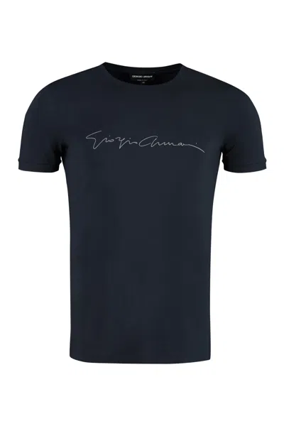 Giorgio Armani Viscose Jersey T-shirt In Black