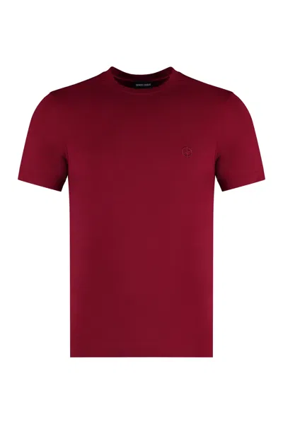 Giorgio Armani Viscose Crew-neck T-shirt In Red