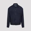 Giorgio Armani Collared Long Sleeve Jacket With Chest Pockets In Blue