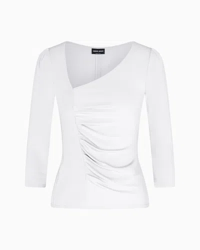 Giorgio Armani Viscose Jersey Jumper With An Asymmetric Neckline