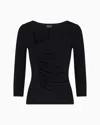 Giorgio Armani Viscose Jersey Jumper With An Asymmetric Neckline