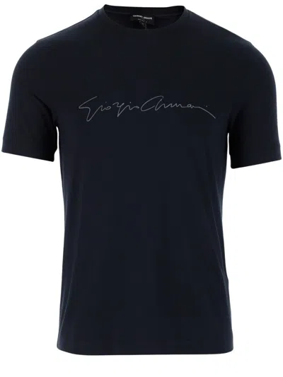 GIORGIO ARMANI GIORGIO ARMANI VISCOSE JERSEY T-SHIRT WITH LOGO
