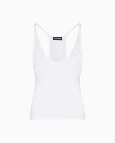 Giorgio Armani Viscose Jersey Top In White