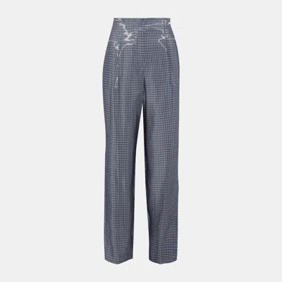 Pre-owned Giorgio Armani Viscose Pants 44 In Grey
