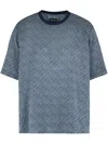 Giorgio Armani T-shirt Shirt In Chevron-print Silk