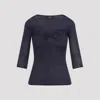 Giorgio Armani Dark Blue V-neck Pullover In Blu Galassia