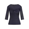 Giorgio Armani Dark Blue V-neck Pullover In Blue